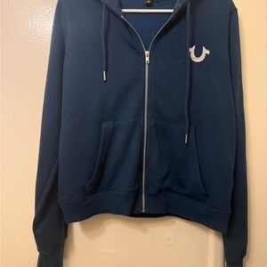 True Religion Navy Zip-Up Hoodie